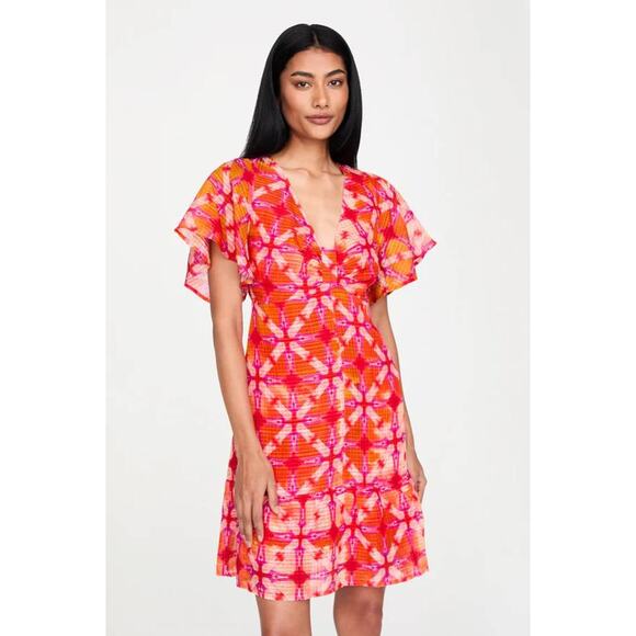 Marie Oliver Dresses & Skirts - Marie Oliver Carmina Mini Dress in Guava Pink Orange Multi US 6 M NWT resortwear